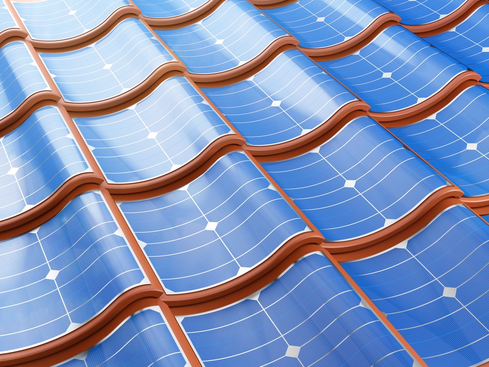 flexible solar panels molded to roof shingles