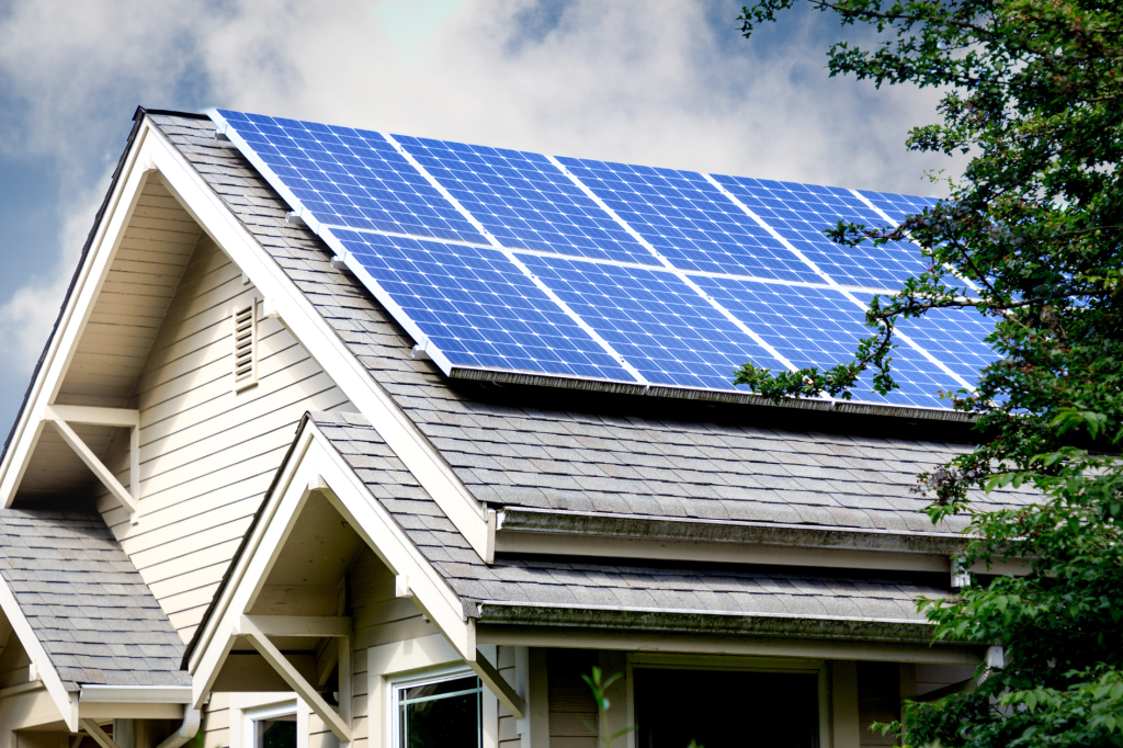 solar panels on a New York residential install generating clean energy